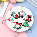 Soft Pvc Cartoon Santa Claus Key Buckle Keychain Keyring Hanging Pendant