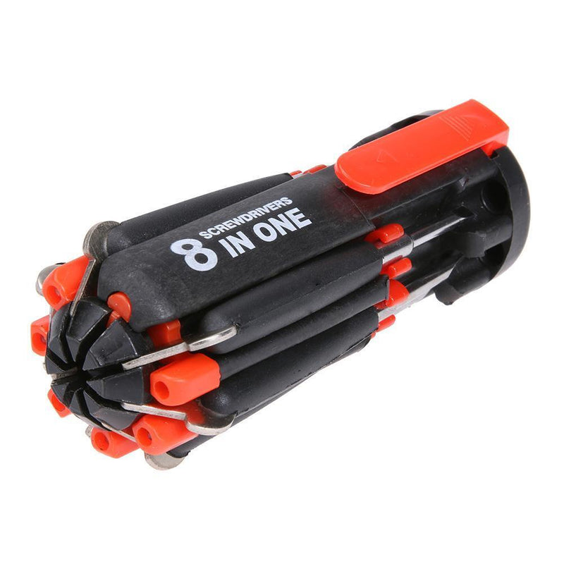 8 in 1 Multi Portable Screwdriver w/ 6 LED Torch Tools Light up Flashlight