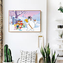 Full Poster Diamond 5D Round Drill Picture Painting Kit DIY Snowman and Friends
