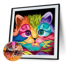5D DIY Full Drill Diamond Painting Colorful Cat Cross Stitch Embroidery Art Gift