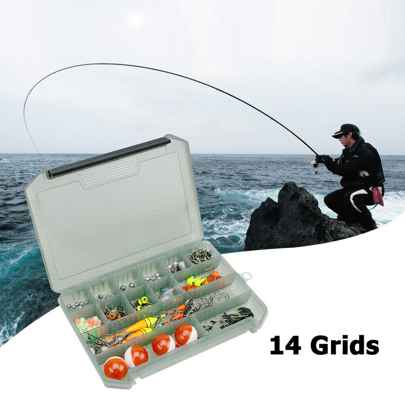 14 Grids Fishing Lure Bait Storage Box Fishing Tackle Tools Jig Hook Case Newly