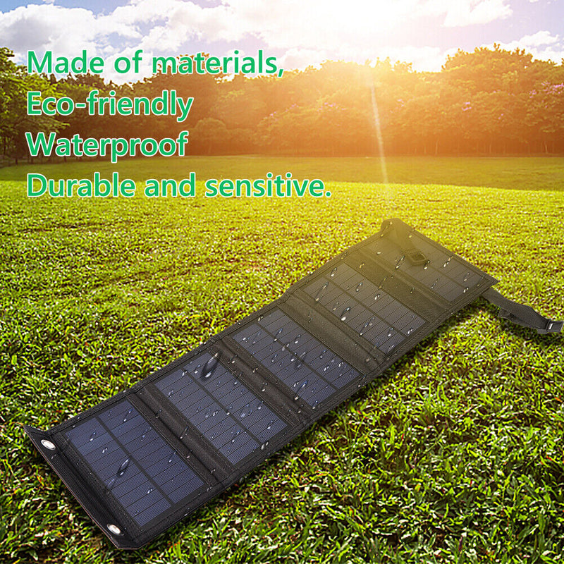 Waterproof 20W Power Bank Charger Solar Cells Battery Pack 5V USB Solar Pan