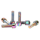 6pcs High Carbon Steel M5 Hex Bicycle Holder Bottle Rack Screw (Multicolor)