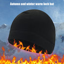 Winter Cycling Hat Fleece Warm Windproof Women Men Outdoor Ski Caps (Black)