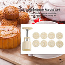9pcs Round Mooncake Mold Hand Press Emoticon Shape Mould DIY Kitchen Baking