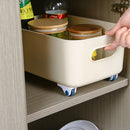 4pcs Storage Box Wheel Roller Sticky Organiser Rack Rolling Wheel (Blue) Newly