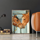 Painting By Numbers DIY Horses Hand Painted Canvas Oil Art Picture Craft Kit