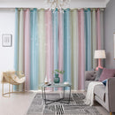 Gradient Hollow Star Curtain Bedroom Full Blackout Window Drapes (Pink)