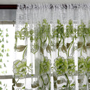 Peony Curtain Living Room Bedroom Home Door Window Curtain (Green)