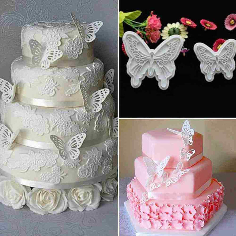 Butterfly Flower Plunger Fondant Stamp Cookie Decorate Cake Hot UK Tool C0D0