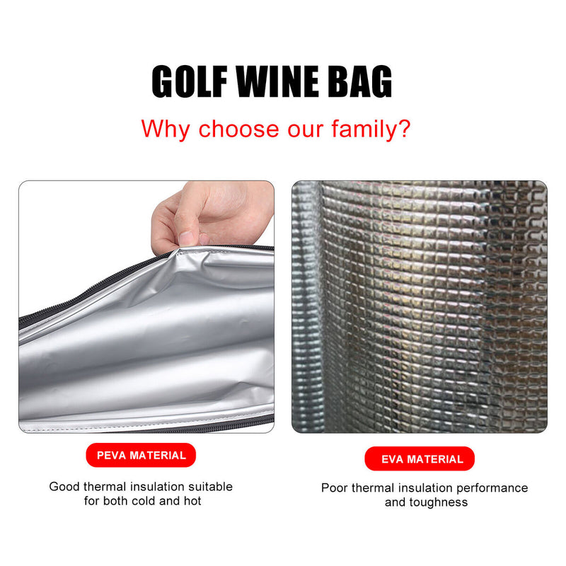 Golf Cooler Bag - 7-Can Insulated Cooler Sleeve Beverage Storage Case (L) Newly