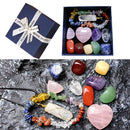 7 Chakra Hexagonal Crystal Stone Pendant Set Amethyst Energy Home Decor (D)