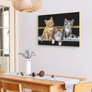 14CT DIY Three Cats Stamped Embroidery Full Cross Stitch Art Handicraft Gifts