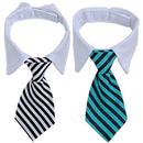 Striped Medium Large Dogs Cats Tuxedo Collar Formal Bow Tie Dog Necktie