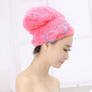 Microfiber Hair Turban Quickly Dry Hair Hat Wrapped Towel Bath Pink
