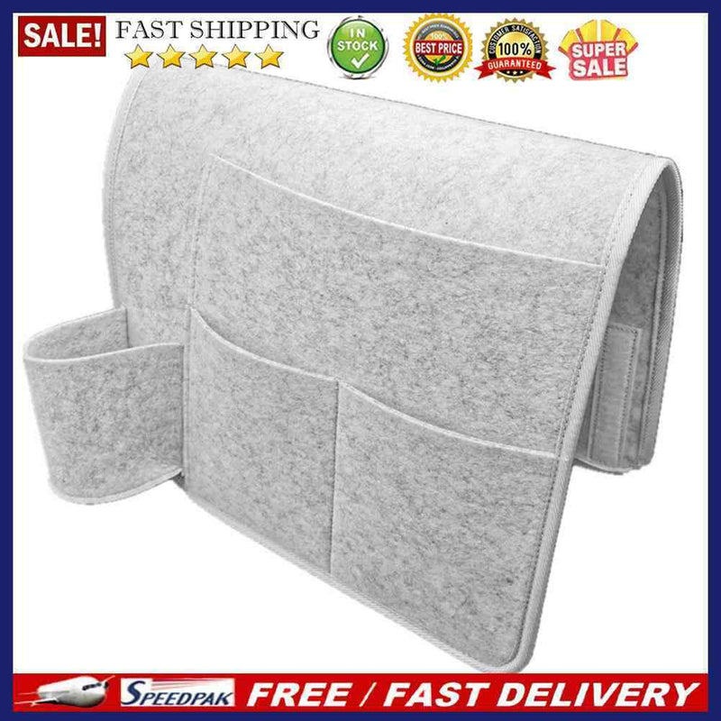 Felt Bed Pocket Water Bottle Storage Container TV Remote Control Hanging Hold