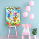 Swing Rabbits Oil Paint By Numbers Kits DIY Craft Coloring Drawing Home Decor