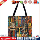 Books and cats Printed Shoulder Shopping Bag Casual Large Tote Handbag