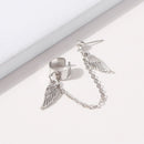 Piercing Jewelry Tragus Earrings Wing Earrings Ear Cuff with Long Chain Tassel