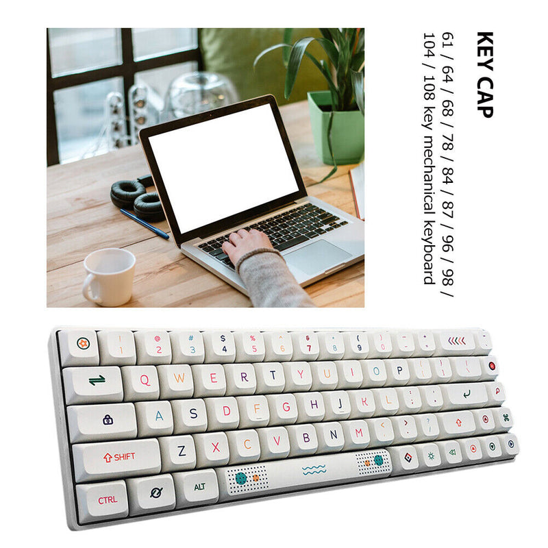 127-Key Sublimation XDA Neon Mechanical Keyboard Keycap Set for MX Switch
