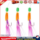 3Pcs Saltwater Hairy Hook Rigging for Herring Fishing Skin Tinsel Feathers Newly