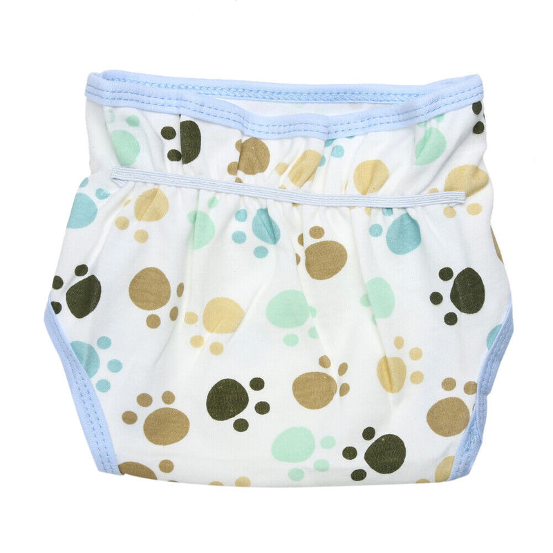 Baby Infants Breathable Soft Cotton Diaper Pants Reusable Nappy (Footprint)