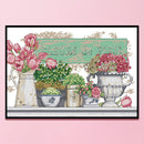 Partial Embroidery 14CT Needlework Cross Stitch Kit 2 Strands Paris Flower