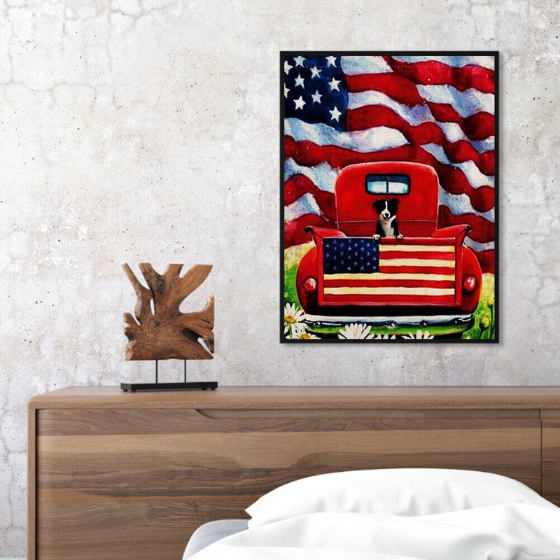 Flag Dog Oil Paint by Numbers Hand Painted Frameless Picture Home Ornament Kit