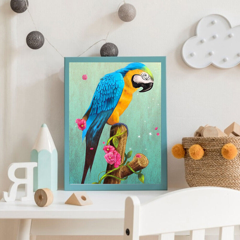 Parrot Oil Paint By Numbers DIY Acrylic Painting Wall Art Picture Craft Decor