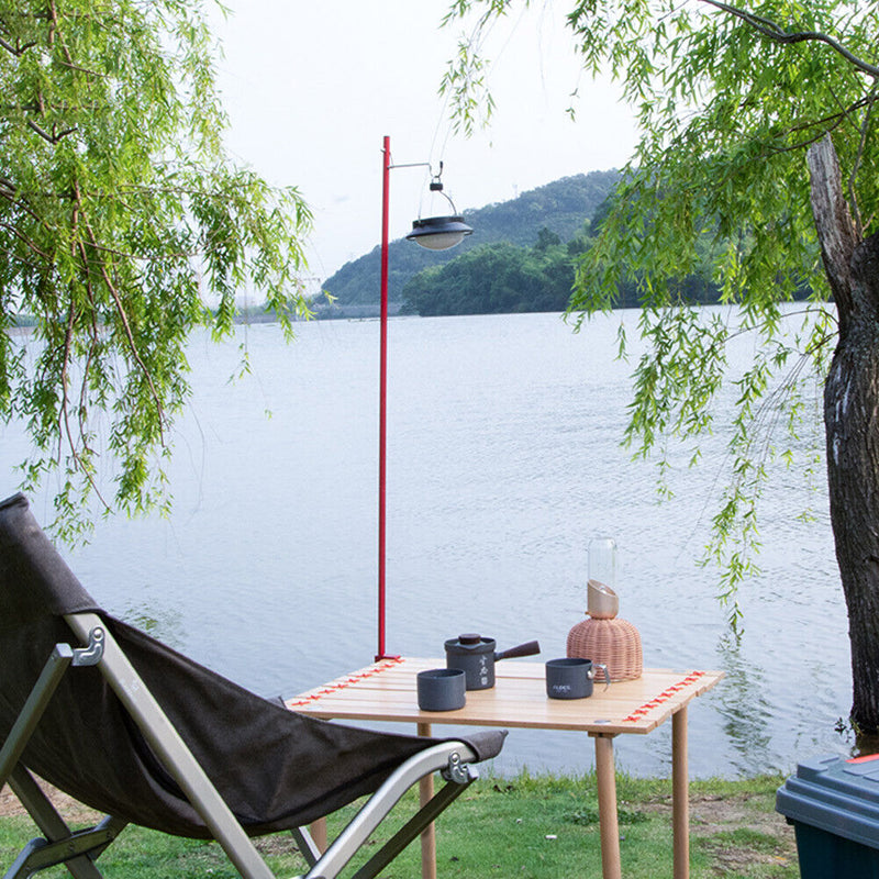 Portable Double-Hook Camping Lamp Lantern Pole Detachable Light Hanging Holder