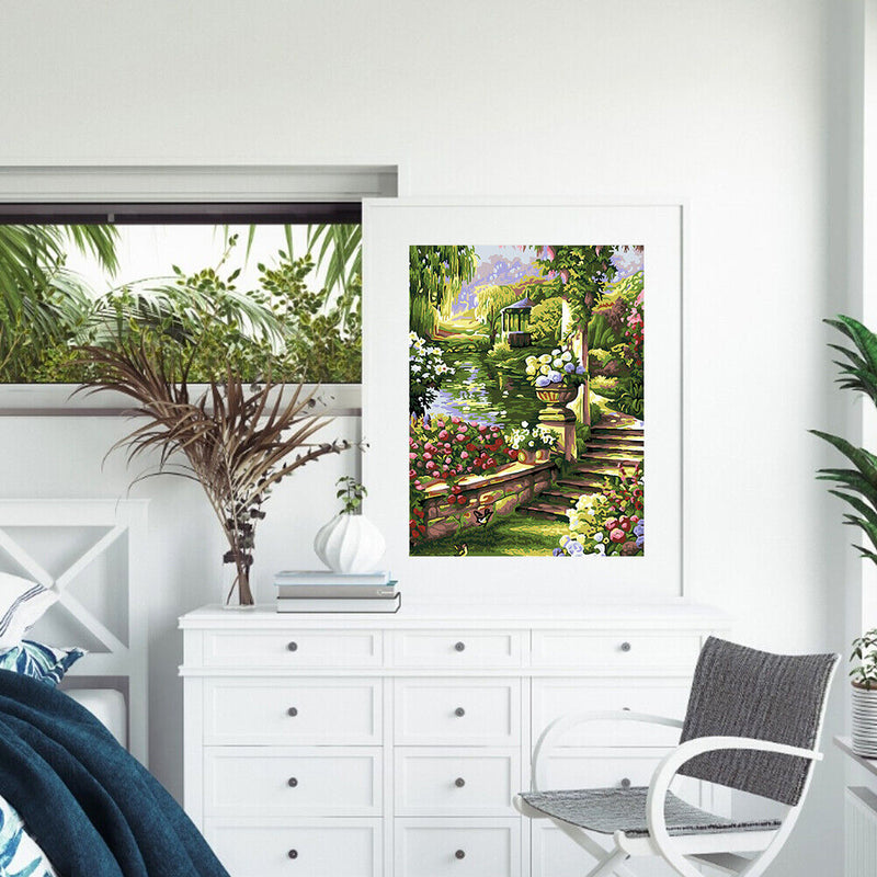 Frameless Painting By Numbers Step Up DIY Handmade Drawing On Canvas Craft Gift