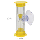 2min Hourglasses Kid Teeth Brushing Timer w/Suction Cup Home Decor (Yellow)