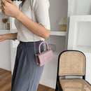 Portable Women Mini Handbag Women PU Shoulder Crossbody Bag Stone Pattern Totes