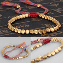 Thread Adjustable Women Mens Lucky Rope Copper Beads Bracelets Braided Bangles