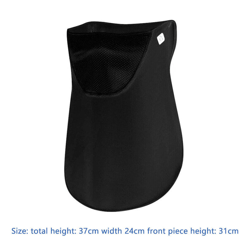 Ice Silk Hanging Ear Face Neck Scarf UV Protection Gaiter Bandana (Black) Newly