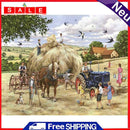 5D DIY Full Round Drill Diamond Paint Horse Cart Mosaic Rhinestone Art Picture