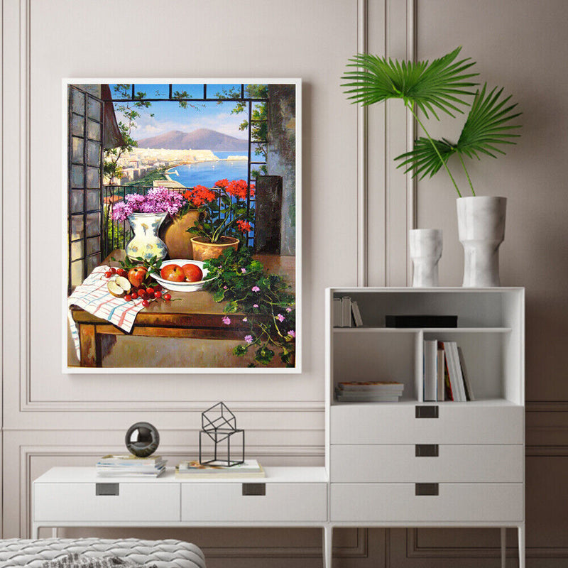 Table Flower Fruit Oil Paint By Numbers Kit DIY Frameless Drawing Picture Decor