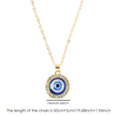 Evil Eye Pendant Necklace Chain - Third Blue Eyes Amulet Ojo Dainty Necklac