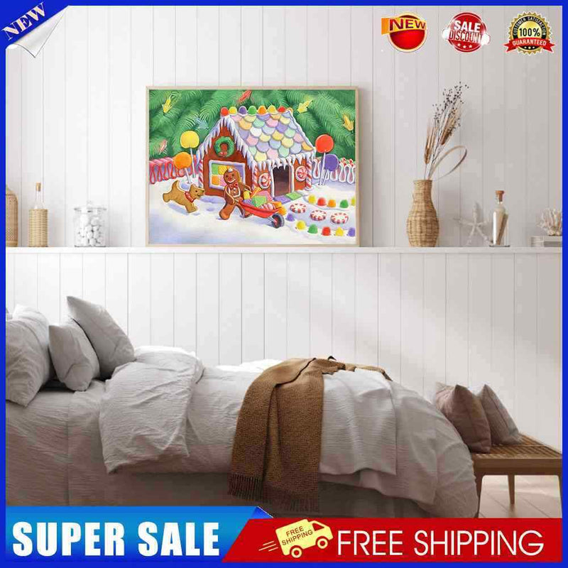 #A Christmas Candy House 5D DIY Diamond Painting Kits Full Round Drill Wall Deco