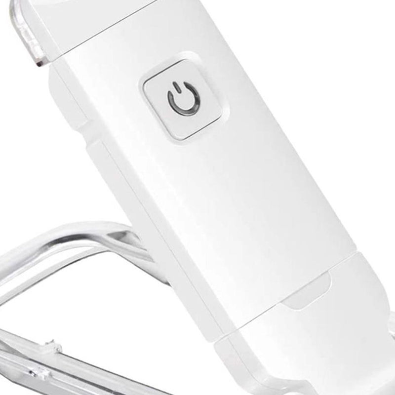 Book Night Reading Light - USB Rechargeable Clip-on Mini LED Lamp (White)