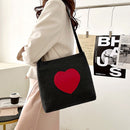 Summer Love Straw Woven Bags for Women Knitted Female Casual Bucket Shoulder Bag