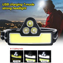 Flashlight Camping Fishing Head Torch COB Headlight LED Headlamp Fishing Light