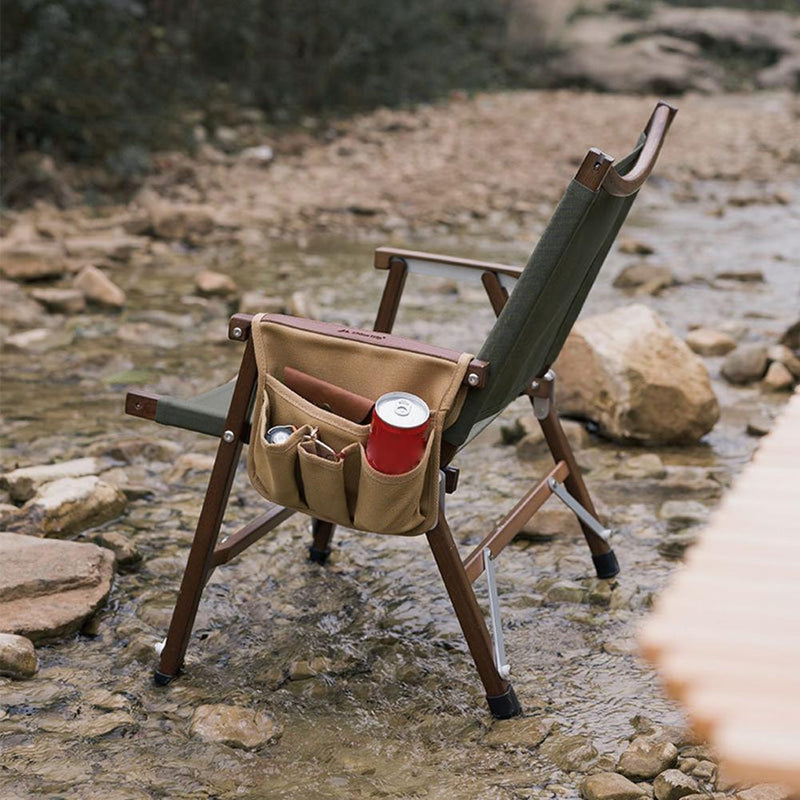 ShineTrip Side Bag Kermit Chair Armrest Storage Bags Outdoor Tools (Khaki)