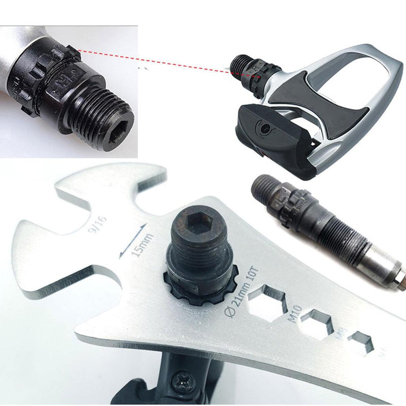 Bicycle Foot Pedal Wrench Spanner Alloy Steel Long Handle Bikes Repair Tool\