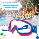 Children Swimming Goggles w/ Earbuds Anti Fog Swimming Glasses (Rose Red) Newly