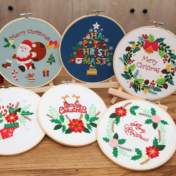 DIY Crafts Embroidery Hoop Flower Embroidery Cross Stitch Kit Needle Punch