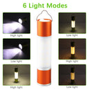 USB Rechargeable LED Telescopic Flashlight Zoomable Hanging Torch (Orange) Newly