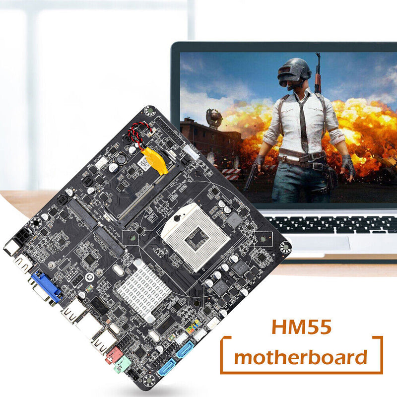 JINGSHA HM55 PGA988 DDR3 Desktop Mini ITX Motherboard Chipset Stand i3 i5 i7