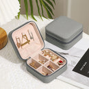 Portable Jewelry Storage Box Earrings Necklace Ring Display Case (Grey)