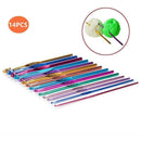 14Pcs Metal Handle Crochets Hook Knittings Needles Set Tools DIY Crafts Q8Y0